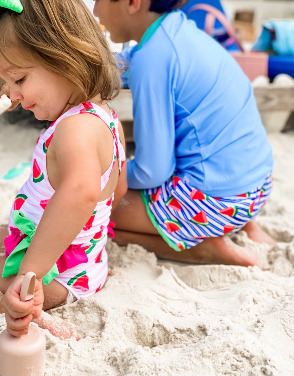 kids swim tee in melon