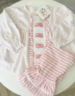 Load image into Gallery viewer, Pink French Knot Bow Set
