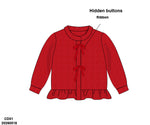 Load image into Gallery viewer, GIRLS RED CARDIGAN WITH RED SATIN BOWS

