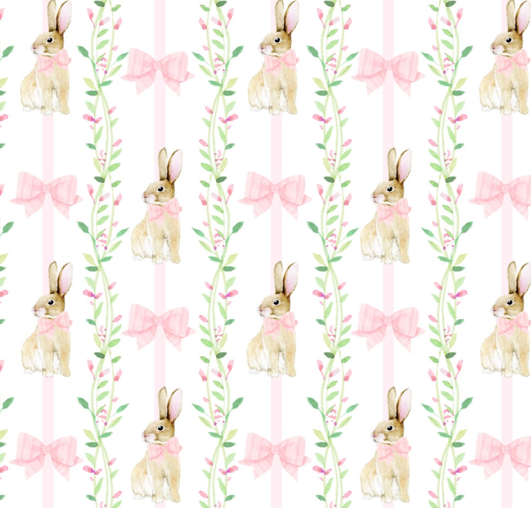 PRE-ORDER: Girls Easter Bunny and Bows Play Dress