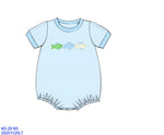 Load image into Gallery viewer, BOYS KNIT BUBBLE WITH EMBROIDERED FISH
