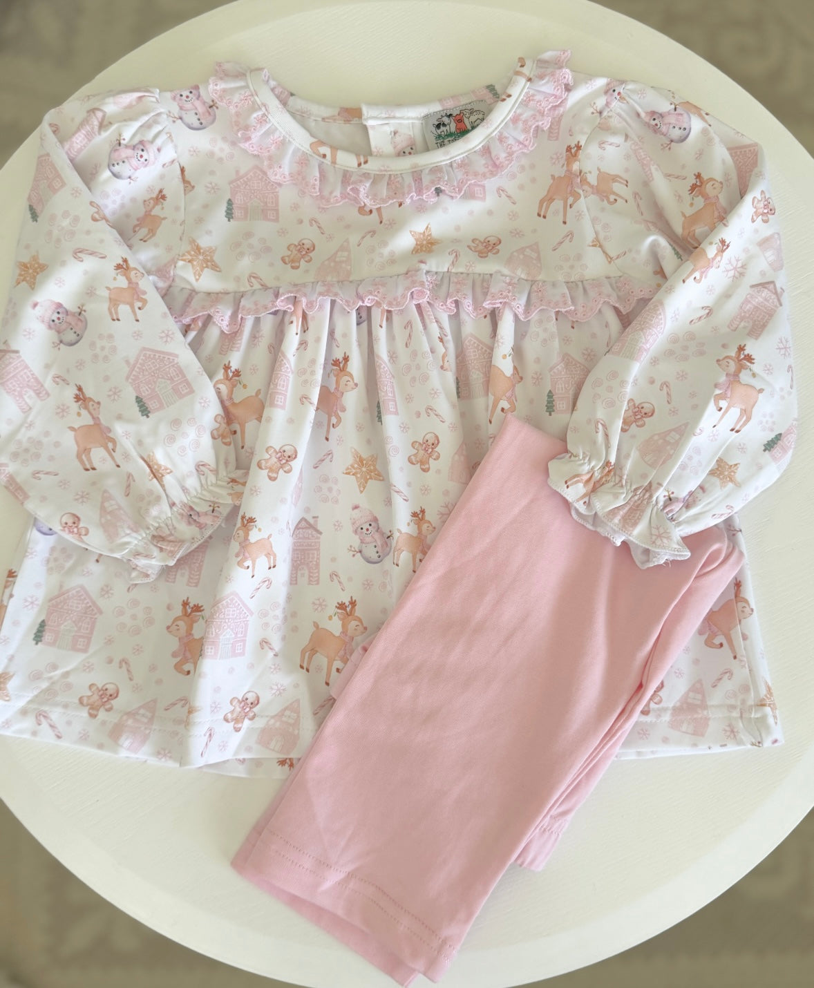 Knit Pink Christmas Print Set