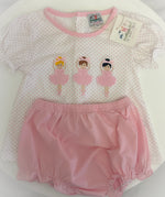 Load image into Gallery viewer, Ballerina Applique’ Knit Diaper Set
