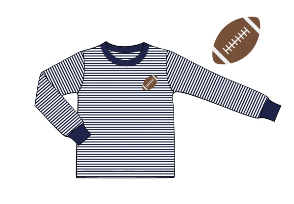 Knit Navy French Knot Football Tee