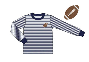 Knit Navy French Knot Football Tee