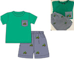 Load image into Gallery viewer, Tractor Applique Shorts Set
