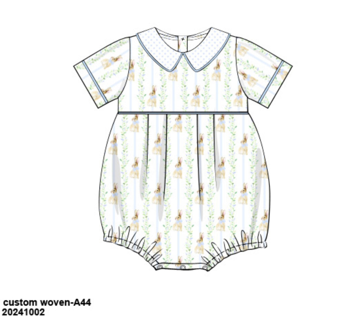 PRE-ORDER: Boys Easter Rabbit Woven Bubble