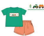Load image into Gallery viewer, Smocked Tractor/Pumpkins Shorts Set
