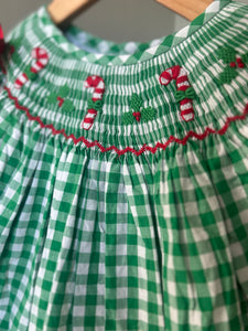 Candy Cane Smocked Set