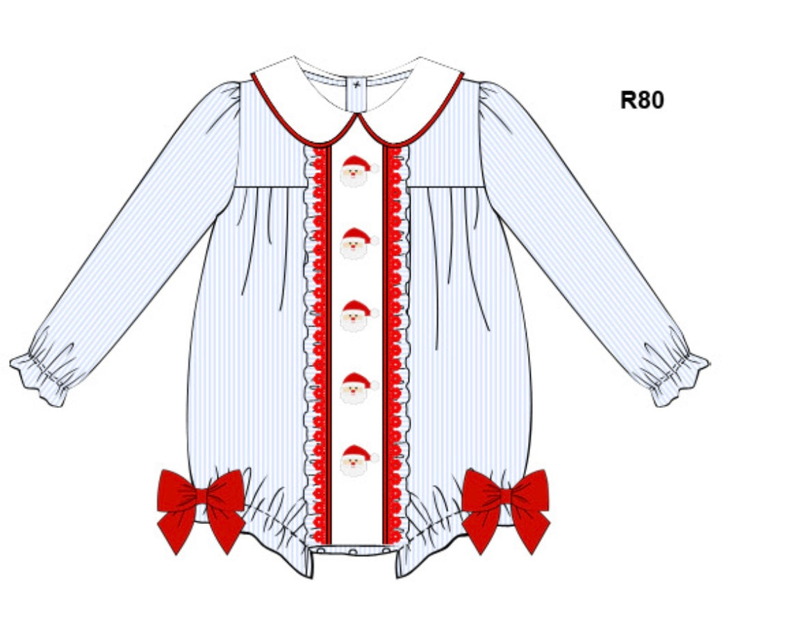 PRE-ORDER: Embroidered Santa Bubble