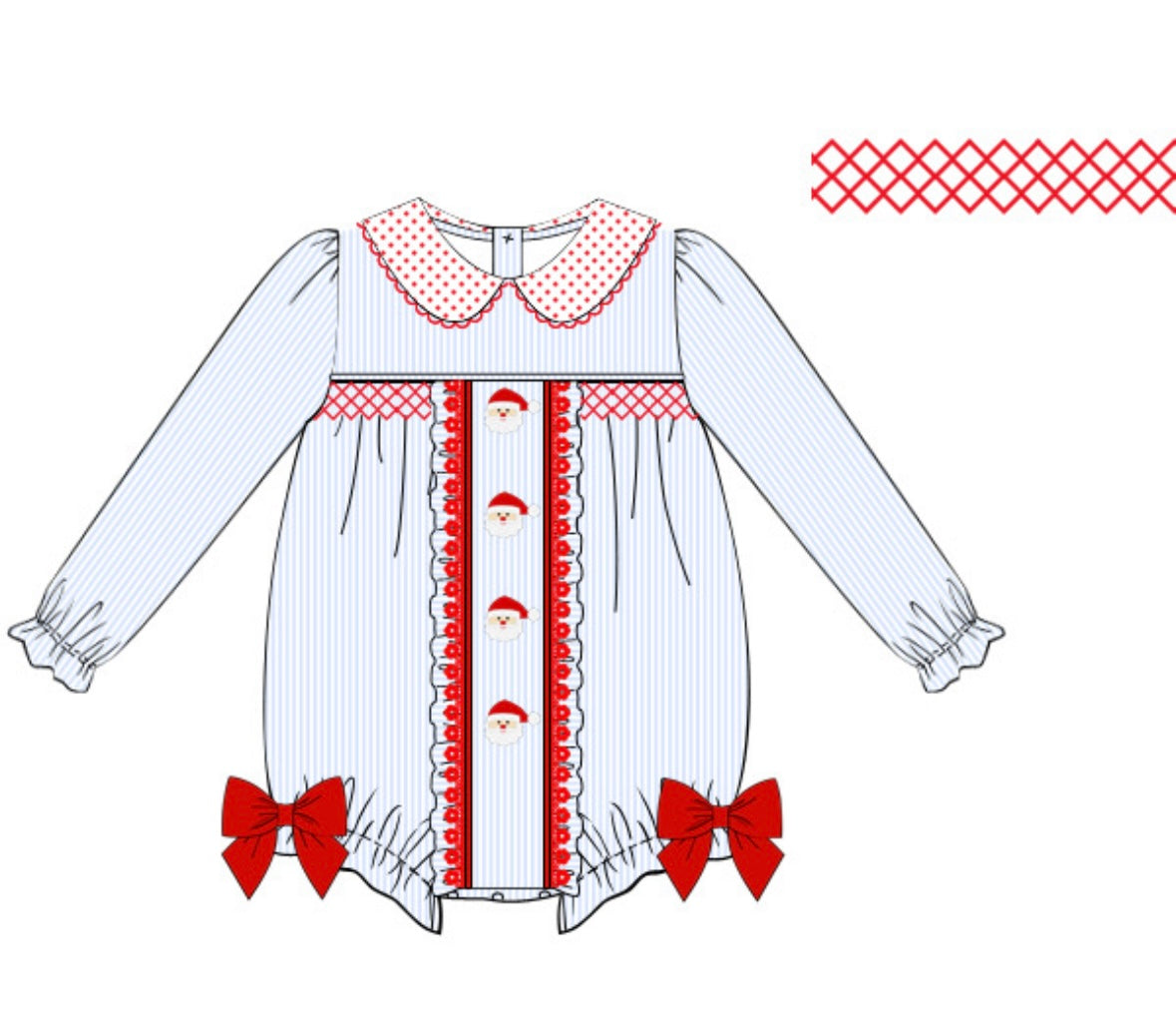 PRE-ORDER: Embroidered Santa Bubble