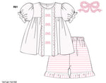 Load image into Gallery viewer, French Knot Bow Shorts Set
