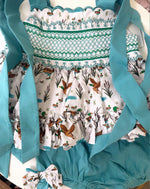 Load image into Gallery viewer, GIRLS WOVEN MALLARD PRINT SHOULDER TIE DIAPER SET/DRESS(starting at size 4T)
