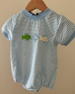 Load image into Gallery viewer, BOYS KNIT BUBBLE WITH EMBROIDERED FISH
