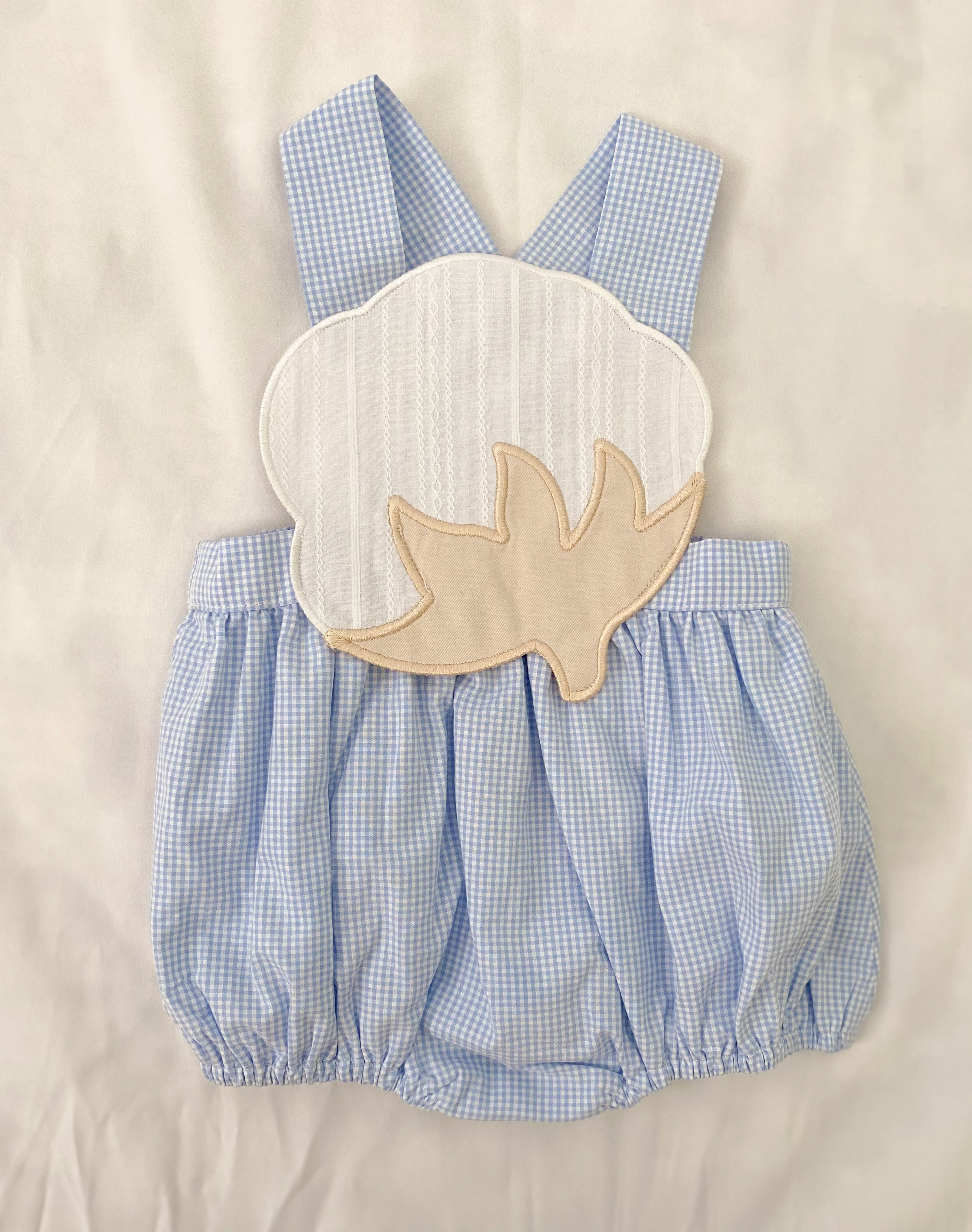 Boys Cotton Boll Applique Bubble