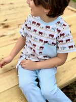 Load image into Gallery viewer, KNIT COW PRINT SHIRT WITH KNIT PANTS
