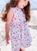 Load image into Gallery viewer, Girls Seashell Print Knit Dress
