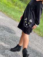 Load image into Gallery viewer, Black Cat Dress
