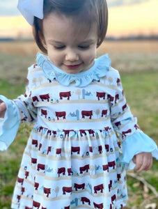 KNIT COW PRINT TOP WITH KNIT DIAPER COVER