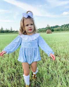 Pumpkin Fabric Smocked Bubble