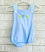 Load image into Gallery viewer, Boys Crochet Rabbit/Egg Sunsuit
