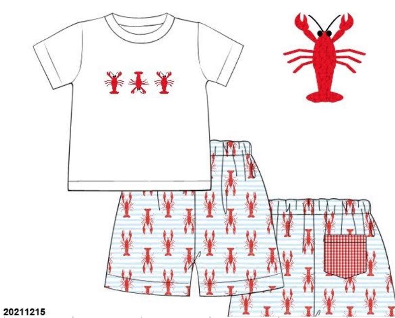 Boys French Knot Crawfish Set