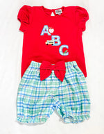 Load image into Gallery viewer, Girls Back to School Applique’ Bloomer Set
