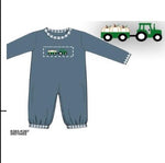 Load image into Gallery viewer, Boys Tractor/Pumpkin Romper
