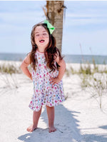 Load image into Gallery viewer, Girls Seashell Print Knit Dress

