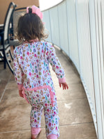 Load image into Gallery viewer, Girls Zip Up Knit Seashell PJs
